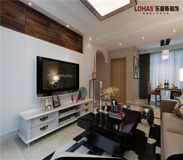 保利花園E區(qū)97平米兩室現(xiàn)代簡約裝修效果圖