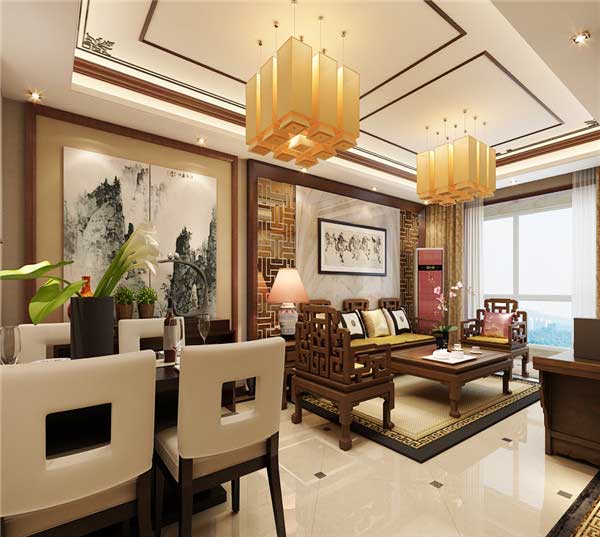 國仕山139平米三室兩廳兩衛(wèi)中式效果圖 國仕山139平米三室兩廳兩衛(wèi)中式效果圖