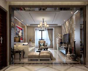 紫閣小區(qū)96平米三室兩廳后現(xiàn)代主義裝修效果圖