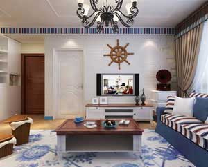 新源燕府111平米三室兩廳地中海裝修效果圖