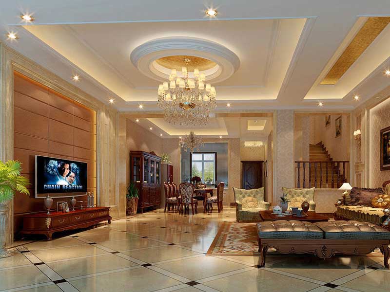 石家莊別墅客廳裝修效果圖