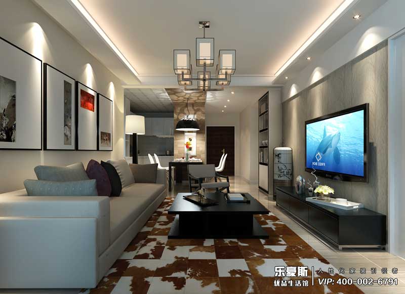 石家莊奧北公園三室兩廳現(xiàn)代裝修效果圖