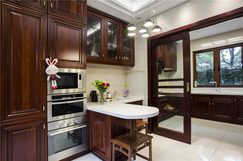 御河上院三室兩廳中式裝修效果圖