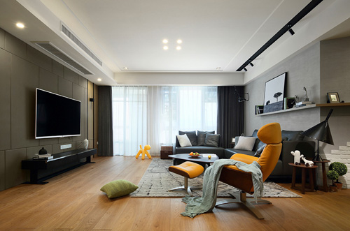 御河上院三室兩廳現代簡約裝修效果圖