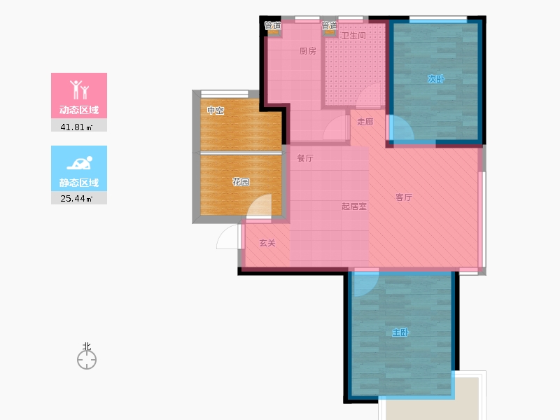 國源和天下2室0廳1衛(wèi)1廚98平動靜分區(qū)圖 國源和天下2室0廳1衛(wèi)1廚98平動靜分區(qū)圖