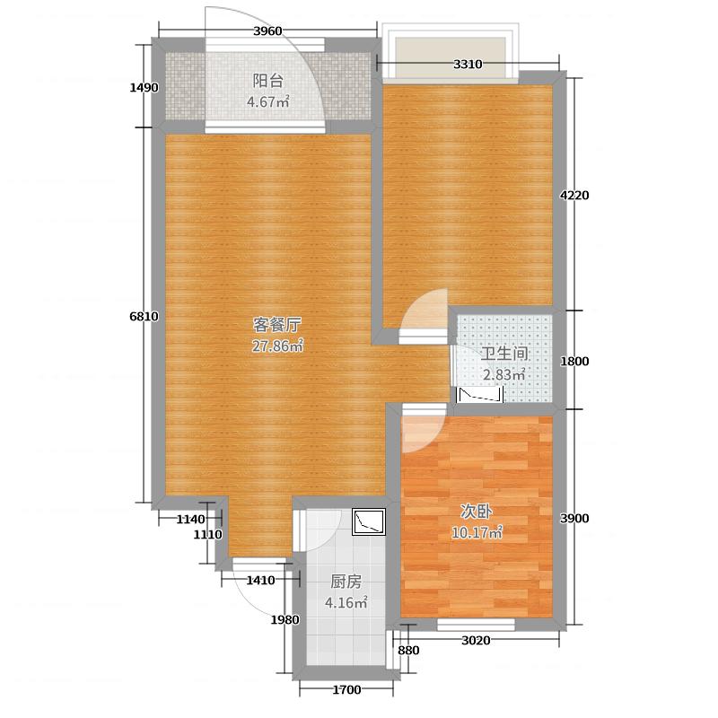 潤(rùn)德天悅城1室2廳1衛(wèi)1廚78㎡戶型圖