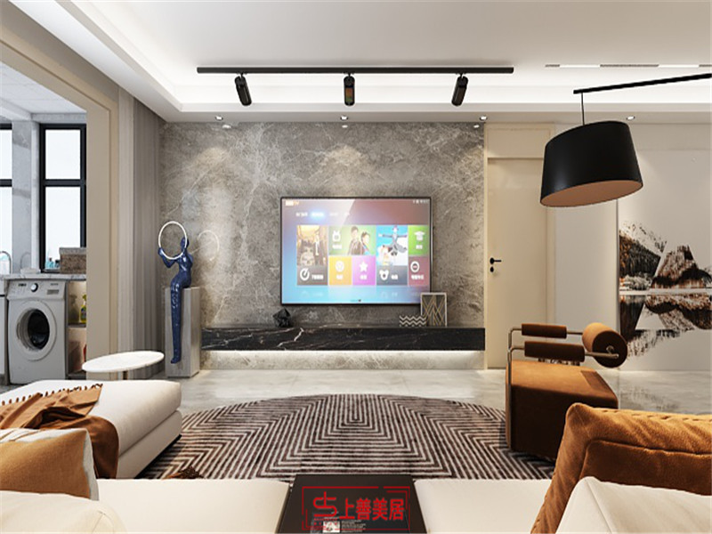 觀峰嘉邸140平新中式風(fēng)格電視墻