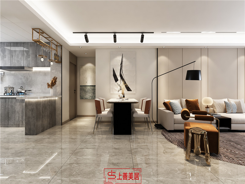 觀峰嘉邸140平新中式風(fēng)格客廳