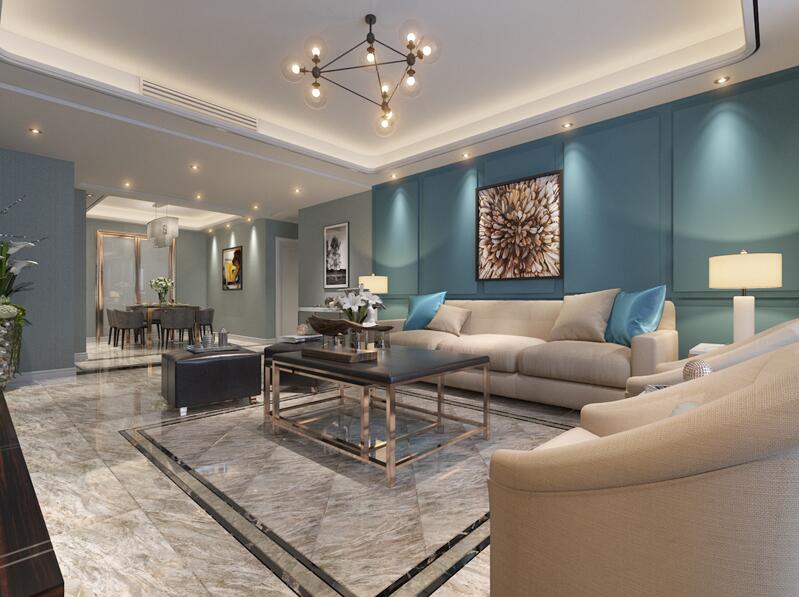 現(xiàn)代簡(jiǎn)約裝修三室兩廳兩衛(wèi)樣板房