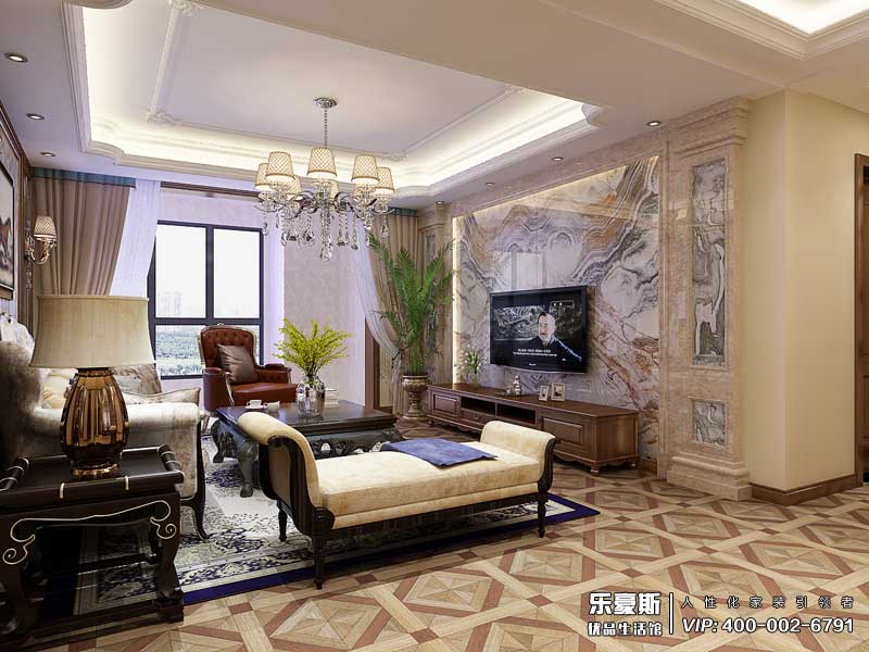 石家莊啟銳園135平米美式風(fēng)格裝修效果圖