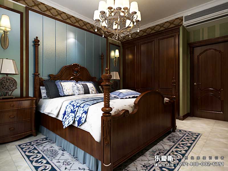 東勝紫御府168平米美式鄉(xiāng)村風(fēng)格裝修效果圖