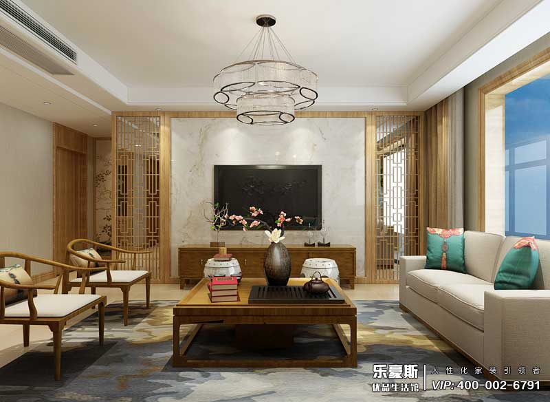 玫瑰灣140平米新中式風格裝修效果圖