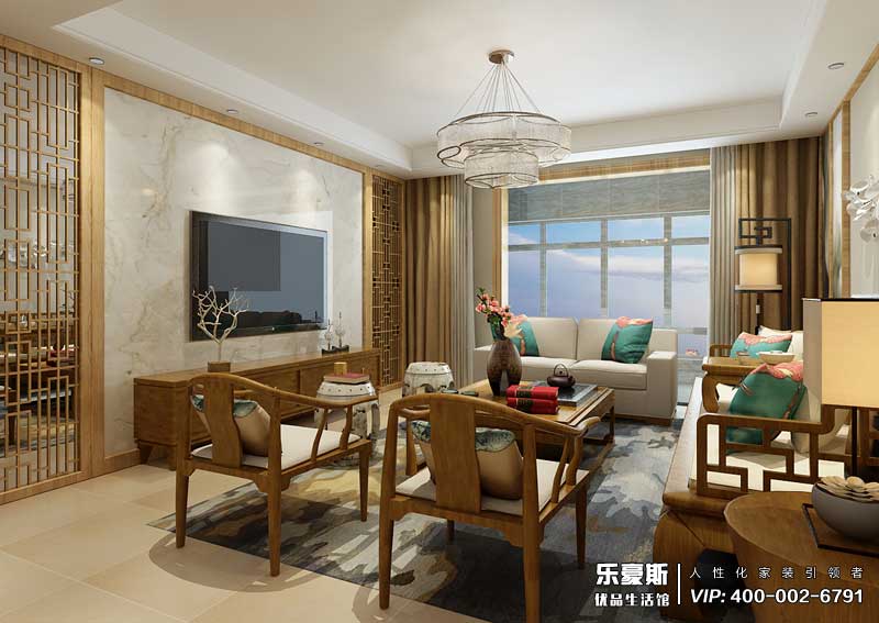 玫瑰灣140平米新中式風格裝修效果圖