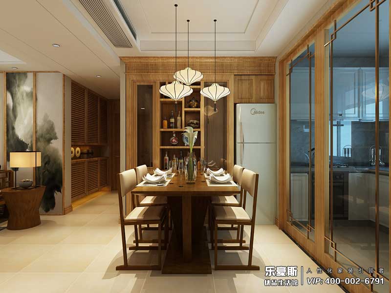 玫瑰灣140平米新中式風格裝修效果圖