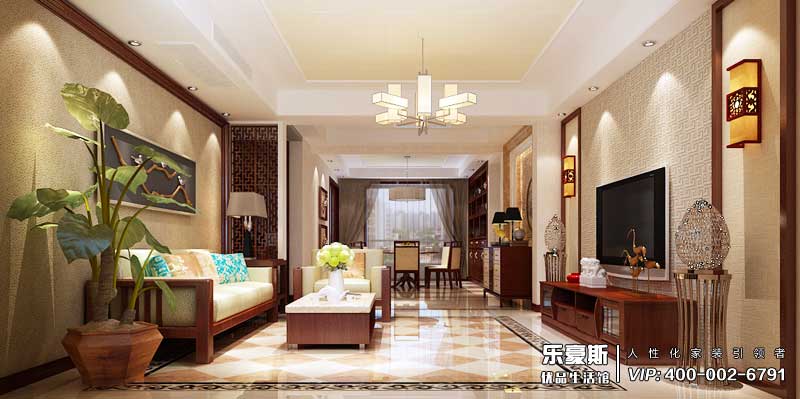 星河御城160平米新中式風(fēng)格裝修效果圖