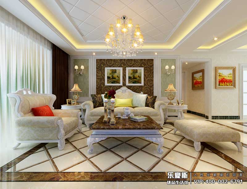 盛邦大都會139平米簡歐風(fēng)格裝修效果圖