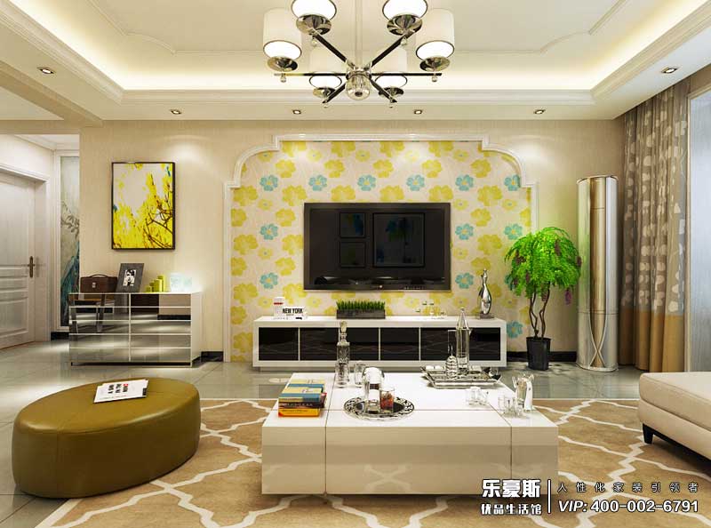 中廈御園125平米簡(jiǎn)歐風(fēng)格裝修效果圖