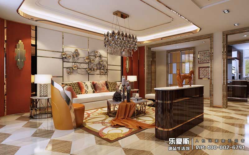 石家莊天山熙湖200平米后奢風(fēng)格裝修效果圖_