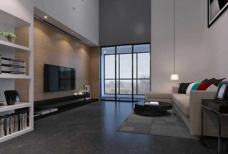 躍層客廳電視背景墻裝修設(shè)計(jì)