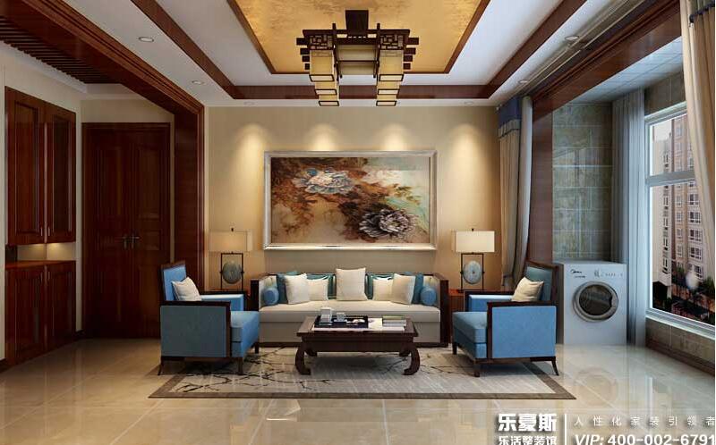 大吾川林溪語墅中式風格別墅裝修效果圖