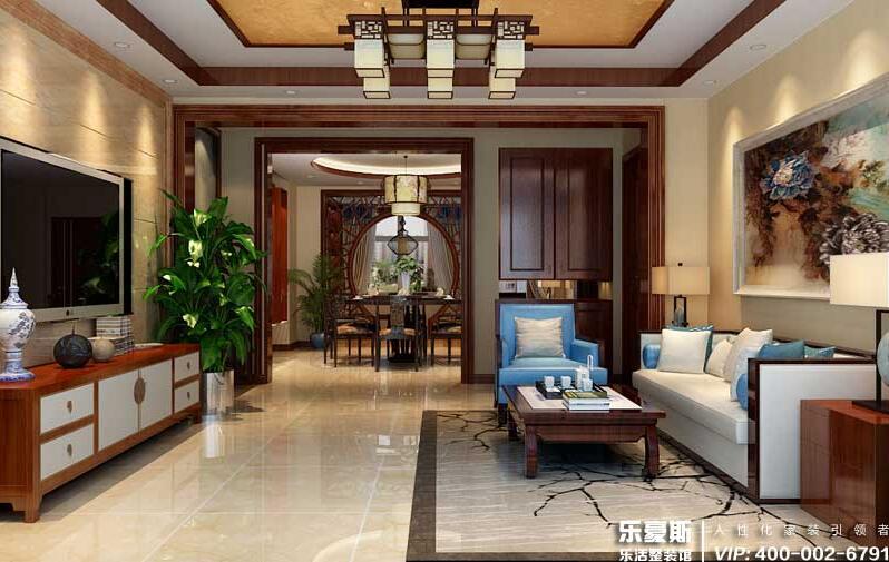 大吾川林溪語(yǔ)墅中式風(fēng)格別墅裝修效果圖