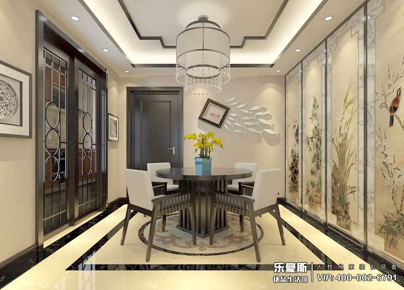 盛邦大都會137平米新中式風(fēng)格裝修