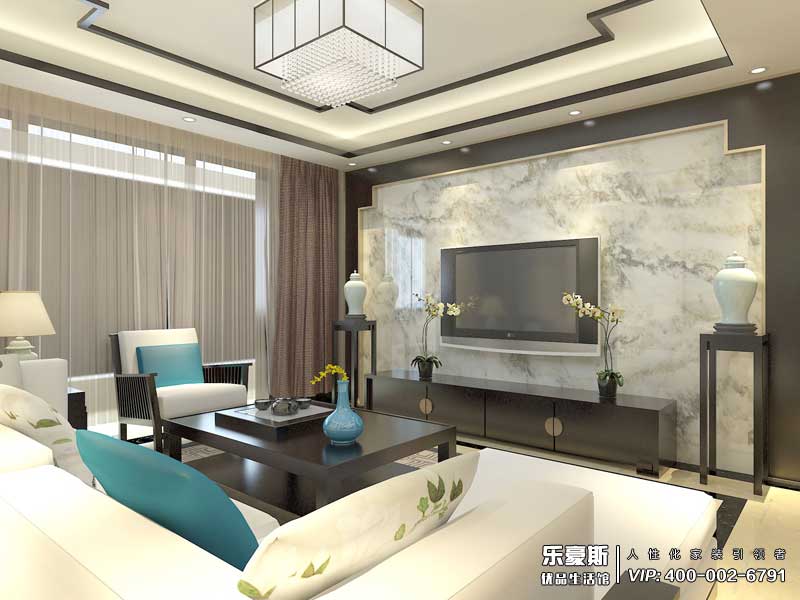 盛邦大都會137平米新中式風(fēng)格裝修