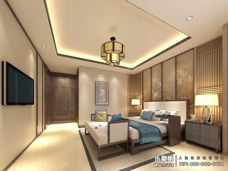 盛邦大都會137平米新中式風(fēng)格裝修