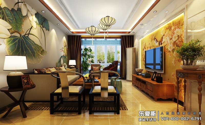 星湖國際花園中式風(fēng)格裝修