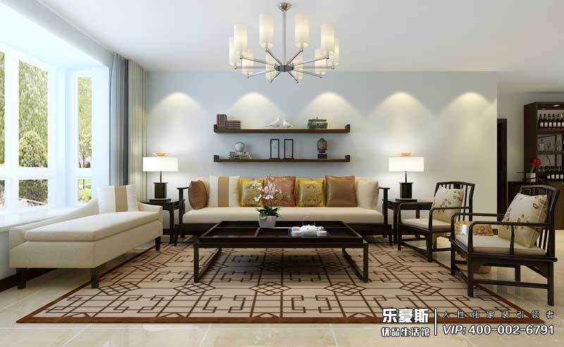 紫金藍灣新中式裝修效果圖