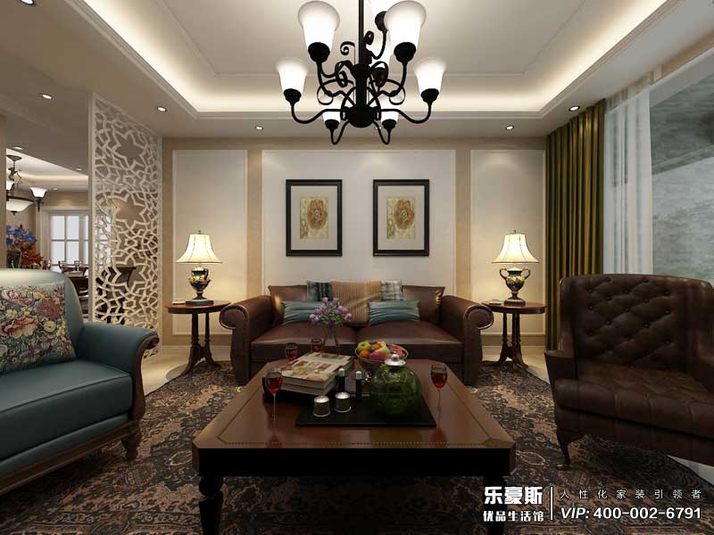 恒大警苑136平米美式風格裝修效果圖