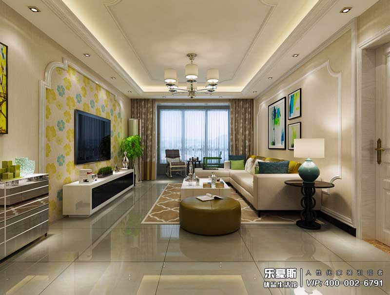 星湖國際花園簡歐風格裝修效果圖