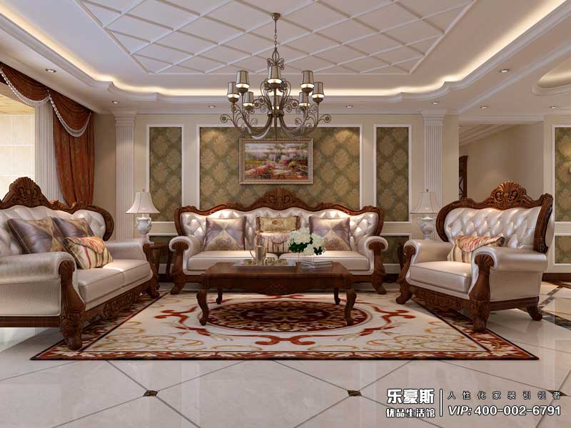 盛邦218平米美式風(fēng)格別墅裝修效果圖