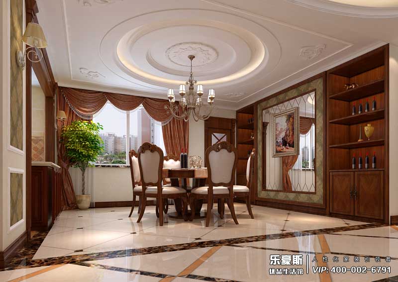 盛邦218平米美式風(fēng)格別墅裝修效果圖