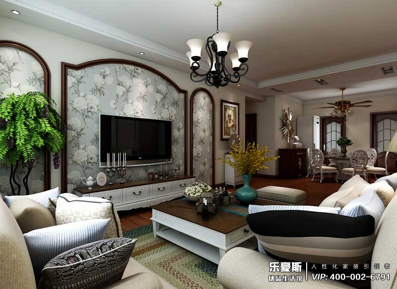 恒潤時代廣場美式風格裝修效果圖