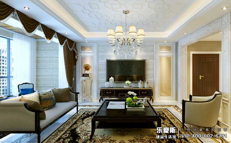 保利拉菲公館朗菲園后奢風(fēng)格裝修效果圖