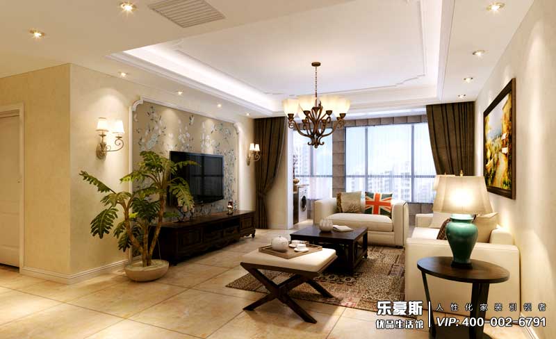 赫石府三室兩廳美式簡(jiǎn)約風(fēng)格裝修效果圖