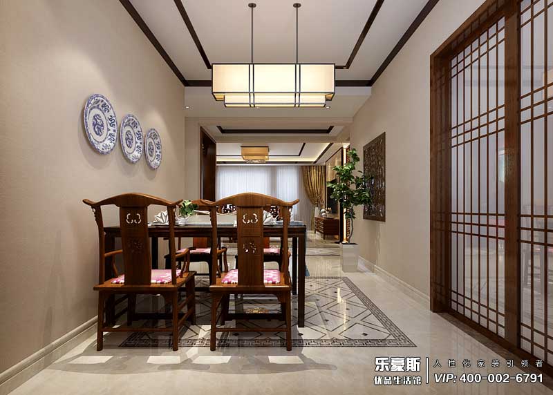 瀚唐三期200平米新中式風(fēng)格裝修效果圖