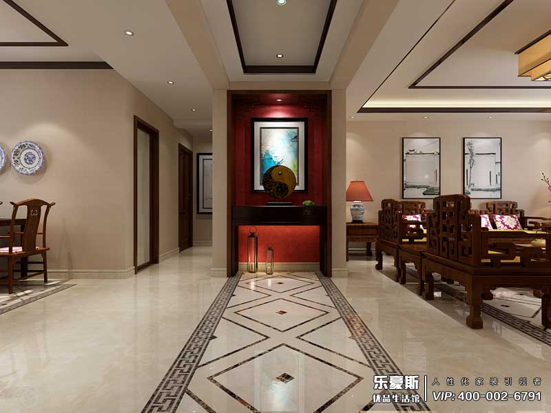 瀚唐三期200平米新中式風(fēng)格裝修效果圖