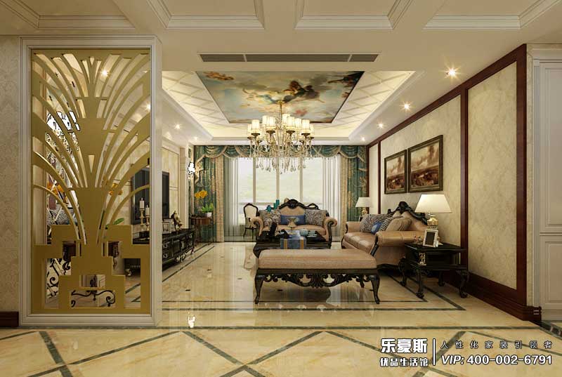 泰豐觀湖160平米美式風格裝修效果圖
