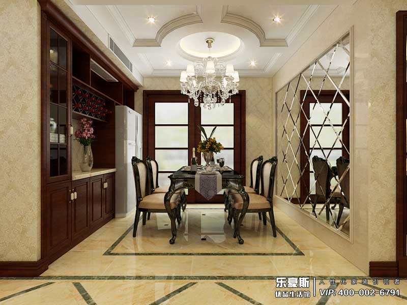 泰豐觀湖160平米美式風格裝修效果圖