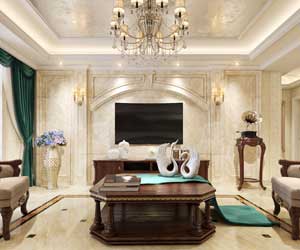 同祥城三室兩廳裝修效果圖，美式風(fēng)格也可以充滿現(xiàn)代感