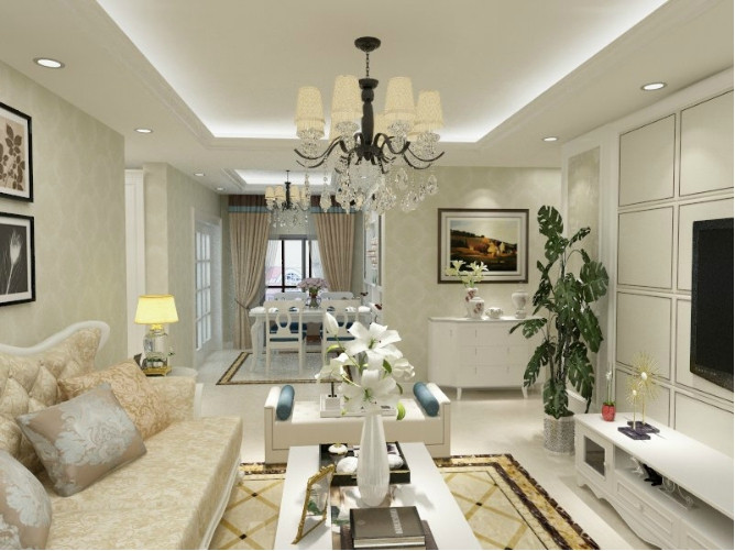 保利花園/簡(jiǎn)歐風(fēng)格/124㎡/兩室兩廳