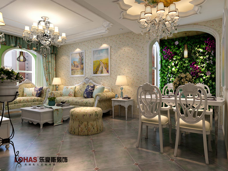 國際城90平兩室兩廳田園風格裝修效果圖 國際城90平兩室兩廳田園風格裝修效果圖