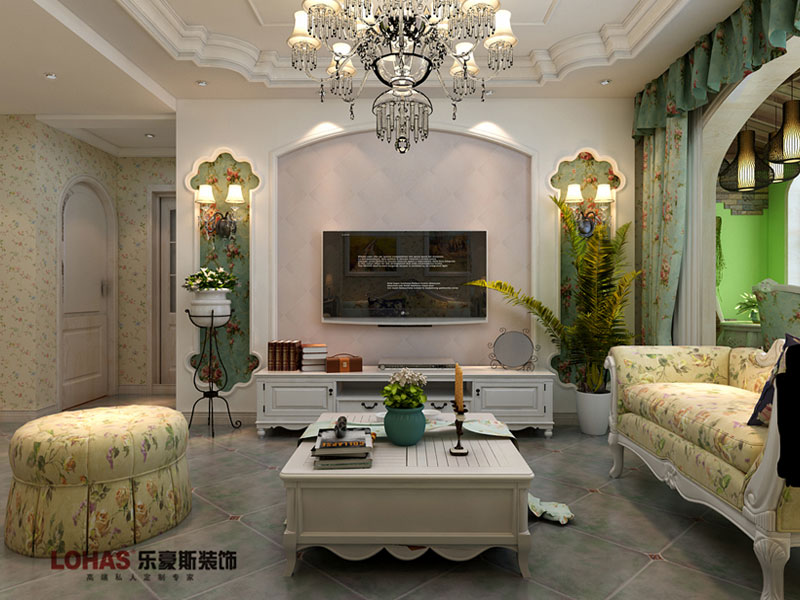 國際城90平兩室兩廳田園風格裝修效果圖 國際城90平兩室兩廳田園風格裝修效果圖