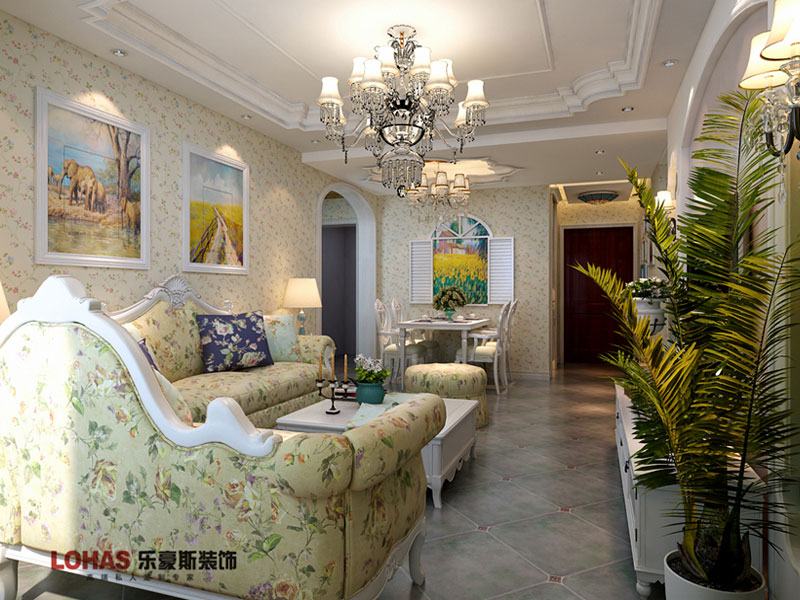 國際城90平兩室兩廳田園風格裝修效果圖 國際城90平兩室兩廳田園風格裝修效果圖