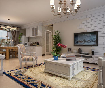 盛邦大都會(huì)130平米三室兩廳兩衛(wèi)田園風(fēng)格