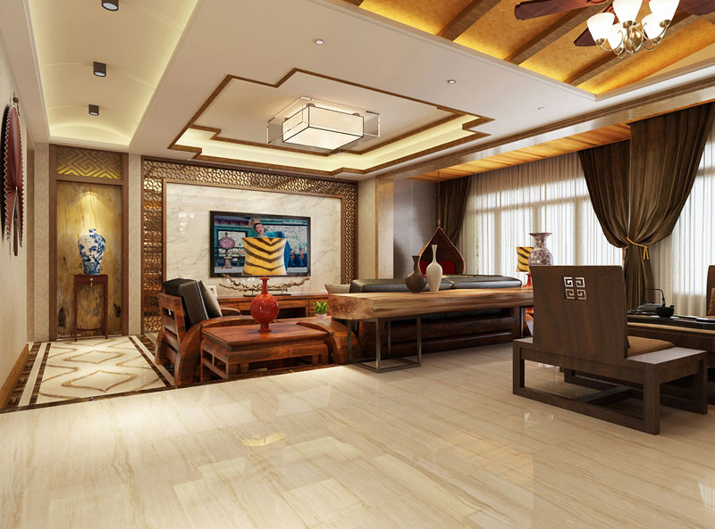 七十九號(hào)院小區(qū)148平米三室兩廳新中風(fēng)格