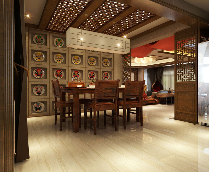 七十九號(hào)院小區(qū)148平米三室兩廳新中風(fēng)格