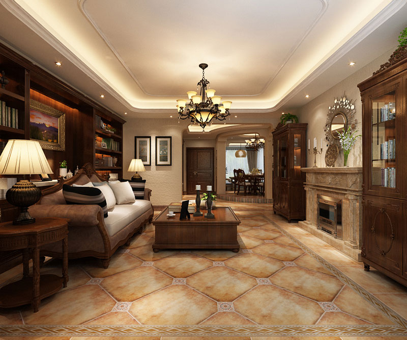 藍(lán)山印象148㎡三室兩廳美式風(fēng)格 藍(lán)山印象148㎡三室兩廳美式風(fēng)格